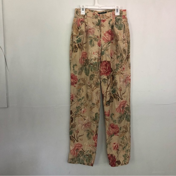RALPH RAUREN Women’s Linen Floral High Waisted Pegged Pants Size 4 - Picture 9 of 12